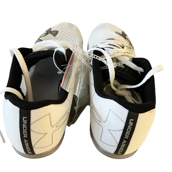 NWT: Under Armour Unisex Adult-Kick Distance 4 Track Spikes white M 10/ W 11.5 - Picture 4 of 7